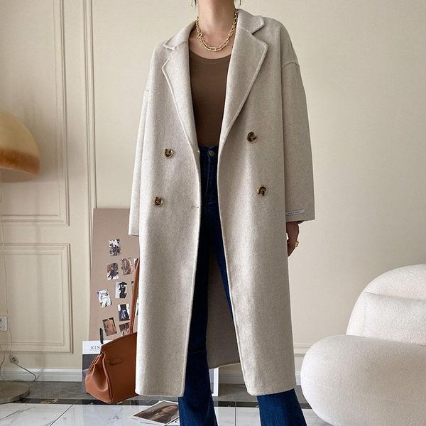 women's wool & blends autumn winter double sided woollen coats women long solid black beige khaki jackets ol lady overcoat loose casual
women's wool & blends autumn winter double sided woollen coats women long solid black beige khaki jackets ol lady overcoat loose casual