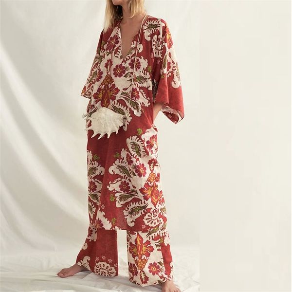 women summer vintage print suits 2-piece sets loose dresses and wide leg pants female fashion street two-pieces set clothing 210513, White
women summer vintage print suits 2-piece sets loose dresses and wide leg pants female fashion street two-pieces set clothing 210513, White