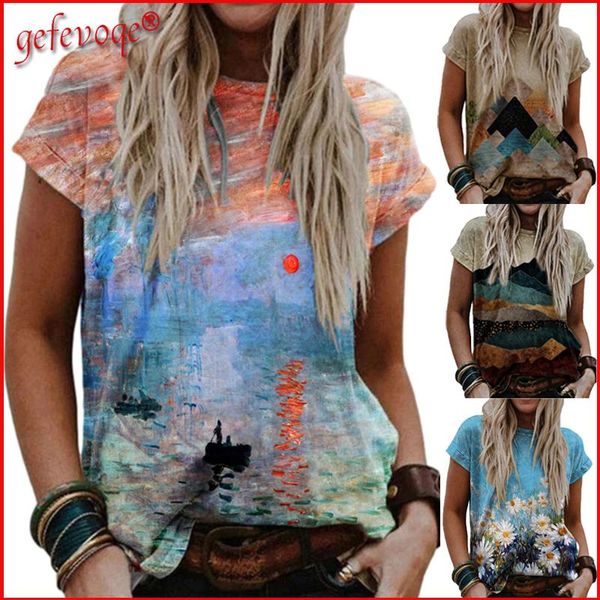 women's t-shirt 2021 summer women clothing landscape print short sleeve streetwear casual harajuku plus size loose tee shirt femme, White
women's t-shirt 2021 summer women clothing landscape print short sleeve streetwear casual harajuku plus size loose tee shirt femme, White