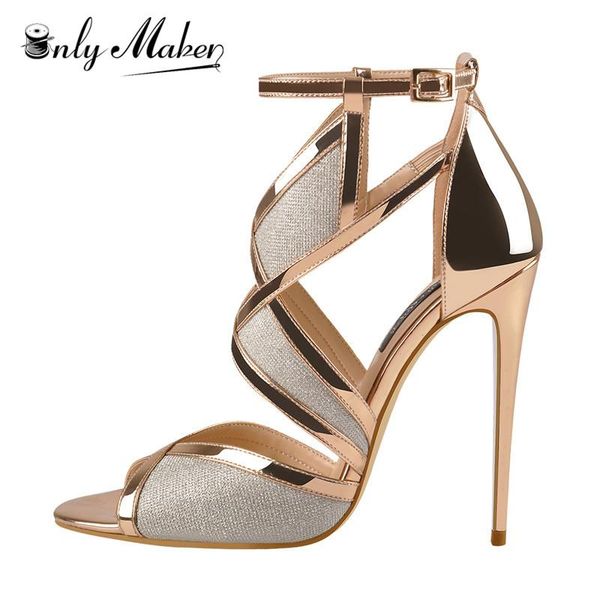 women's 12cm peep toe high heel glitter cut out gold evening party sandals ankle strap for summer, Black
women's 12cm peep toe high heel glitter cut out gold evening party sandals ankle strap for summer, Black