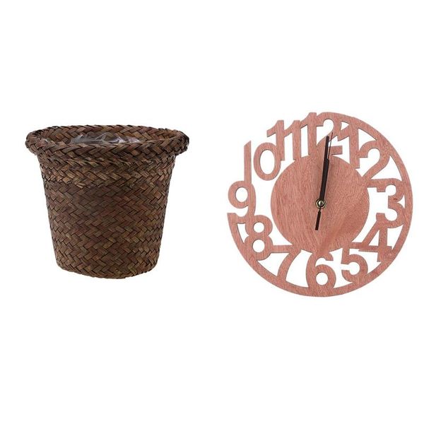 wall clocks 2 pcs accessories: 1 3d clock number wooden silent & seating grass storage basket garden flower pot
wall clocks 2 pcs accessories: 1 3d clock number wooden silent & seating grass storage basket garden flower pot