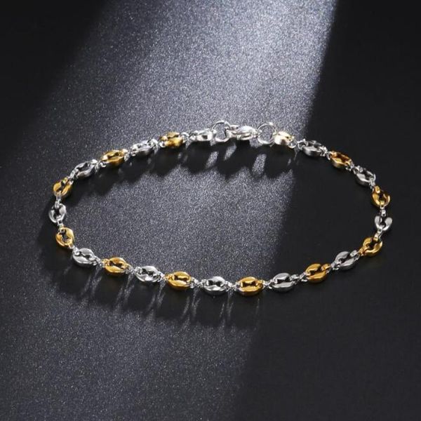 link, chain european and american 4.5mm stainless steel coffee bean bracelet men's hip hop style rock party jewelry, Black
link, chain european and american 4.5mm stainless steel coffee bean bracelet men's hip hop style rock party jewelry, Black
