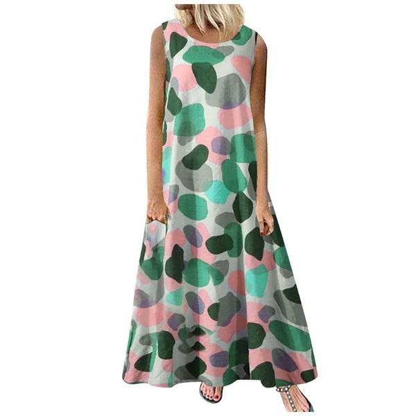 casual dresses #50 fashion women loose printed round-neck sleeveless long dress elegant female sundress vestido de mujer, Black;gray
casual dresses #50 fashion women loose printed round-neck sleeveless long dress elegant female sundress vestido de mujer, Black;gray