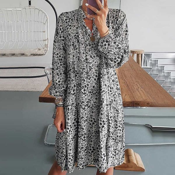 casual dresses autumn long sleeve v-neck floral printed women's vintage elegant daily vestidos 0jdc, Black;gray
casual dresses autumn long sleeve v-neck floral printed women's vintage elegant daily vestidos 0jdc, Black;gray