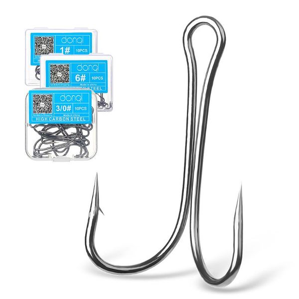 fishing hooks donql 10pcs/ set double high carbon steel barbed carp fishhook for soft worm lure hook accessories
fishing hooks donql 10pcs/ set double high carbon steel barbed carp fishhook for soft worm lure hook accessories