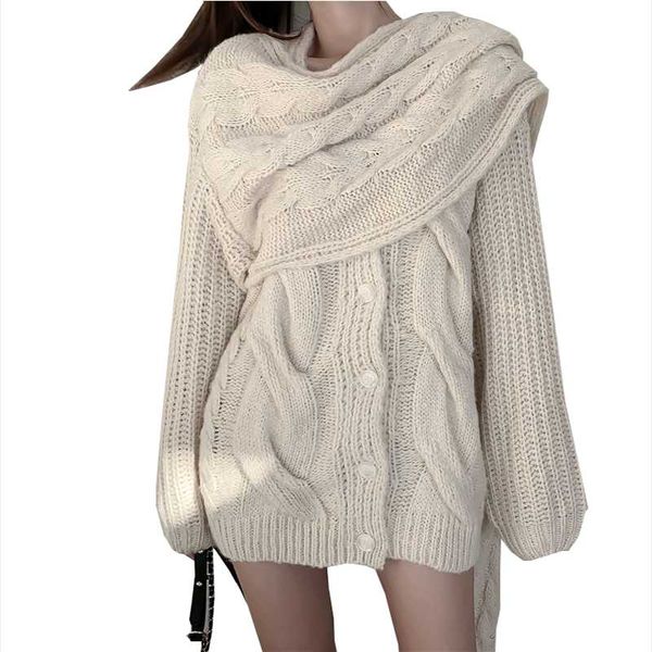 women's sweaters lazy wind medium long section twist loose sweater women 2021 autumn and winter sleeve jacket, White;black
women's sweaters lazy wind medium long section twist loose sweater women 2021 autumn and winter sleeve jacket, White;black