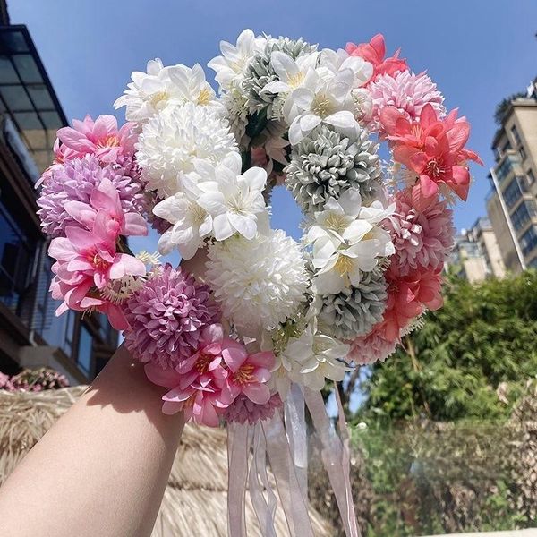 summer artificial flower wreath bride women crown hair band wedding floral headband garland ribbon girl accessorie accessories
summer artificial flower wreath bride women crown hair band wedding floral headband garland ribbon girl accessorie accessories