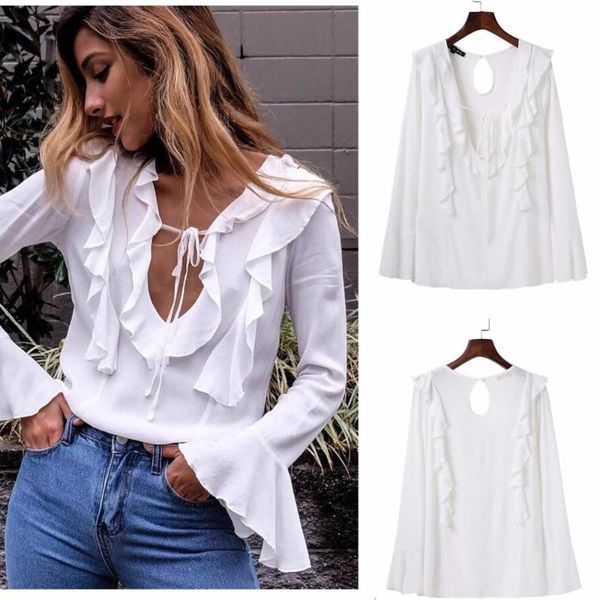 women's blouses & shirts ladies lace up petal sleeve solid white chiffon blouse shirt
women's blouses & shirts ladies lace up petal sleeve solid white chiffon blouse shirt