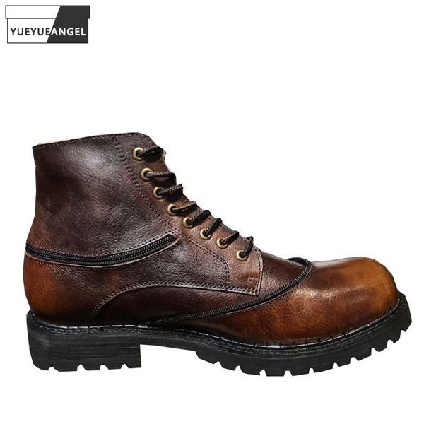 boots british vintage genuine leather round toe mens high cowhide work shoes autumn fashion men lace up cargo ankle, Black
boots british vintage genuine leather round toe mens high cowhide work shoes autumn fashion men lace up cargo ankle, Black