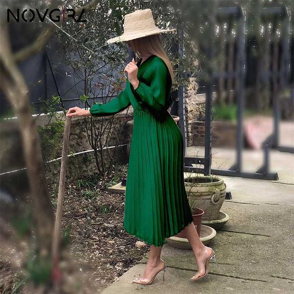 casual dresses novgirl elegant fit and flare pleated satin dress women summer autumn off shoulder long sleeve ladies green vestidos 9cvn, Black;gray
casual dresses novgirl elegant fit and flare pleated satin dress women summer autumn off shoulder long sleeve ladies green vestidos 9cvn, Black;gray