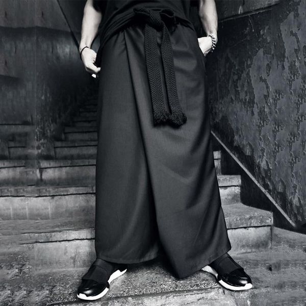 men's pants men hip hop wide leg with weave belt korean style mens casual harem vintage punk joggers pantskirt, Black
men's pants men hip hop wide leg with weave belt korean style mens casual harem vintage punk joggers pantskirt, Black