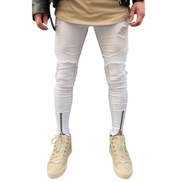 men's pants chamsgend mens ripped slim fit motorcycle vintage denim jeans hiphop streetwear pantstaped 2021 c301027, Black
men's pants chamsgend mens ripped slim fit motorcycle vintage denim jeans hiphop streetwear pantstaped 2021 c301027, Black
