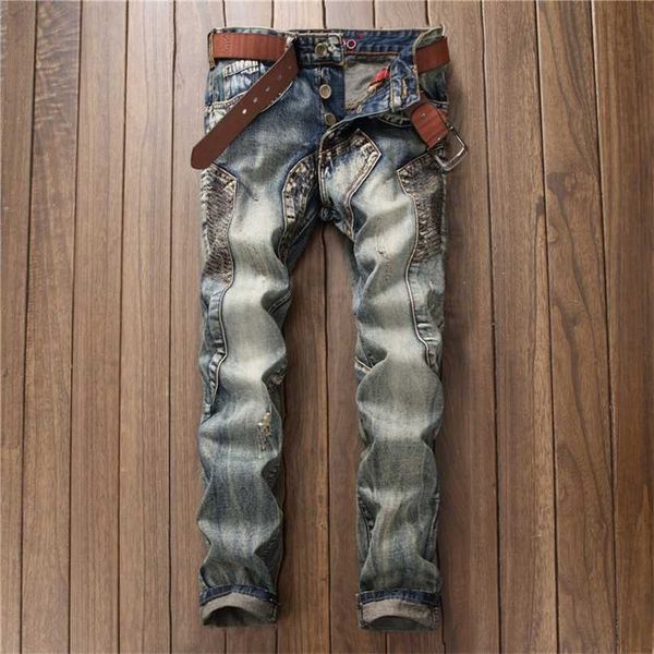 fashion autumn spring jeans men's skinny biker destroyed denim trousers 211108, Blue
fashion autumn spring jeans men's skinny biker destroyed denim trousers 211108, Blue