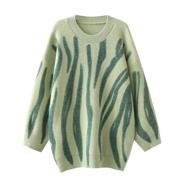 women's sweaters korean fashion green stripes print loose women winter hip- oversized long pullovers streetwear outerwear 2021, White;black
women's sweaters korean fashion green stripes print loose women winter hip- oversized long pullovers streetwear outerwear 2021, White;black