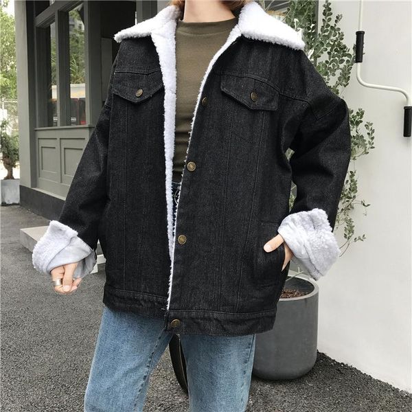women's jackets women autumn winter thick lambs wool denim jacket casual loose fleece jean coat female warm coats short outerwear, Black;brown
women's jackets women autumn winter thick lambs wool denim jacket casual loose fleece jean coat female warm coats short outerwear, Black;brown