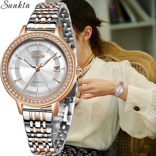 wristwatches sunkta ladies watch casual fashion diamond waterproof clock quartz wristwatch wife gift+box, Slivery;brown
wristwatches sunkta ladies watch casual fashion diamond waterproof clock quartz wristwatch wife gift+box, Slivery;brown