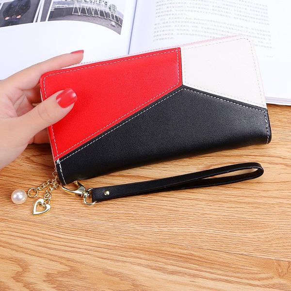 wallets women's wallet zipper long color matching clutch multi-card pu leather, Red;black
wallets women's wallet zipper long color matching clutch multi-card pu leather, Red;black