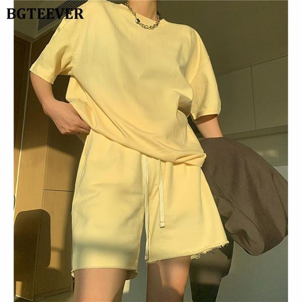 women's tracksuits bgteever casual women 2 pieces set o-neck short sleeve t-shirts & elastic waist lace-up shorts 2021 summer female, Gray
women's tracksuits bgteever casual women 2 pieces set o-neck short sleeve t-shirts & elastic waist lace-up shorts 2021 summer female, Gray