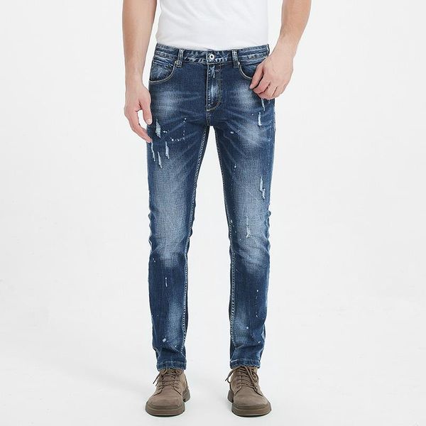 men's jeans italian style fashion men retro blue elastic slim fit frayed hole ripped streetwear hip hop splashed denim pants
men's jeans italian style fashion men retro blue elastic slim fit frayed hole ripped streetwear hip hop splashed denim pants