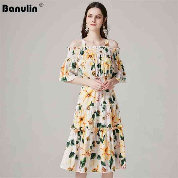 banulin summer fashion designer cotton dress women slase neck elastic waist rose floral print holiday elegant boho 210603, Black;gray
banulin summer fashion designer cotton dress women slase neck elastic waist rose floral print holiday elegant boho 210603, Black;gray