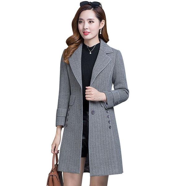 women's wool & blends add cotton thicken winter clothing woolen coat korean splicing suit collar long sleeve feminine vercoat mid-long, Black
women's wool & blends add cotton thicken winter clothing woolen coat korean splicing suit collar long sleeve feminine vercoat mid-long, Black
