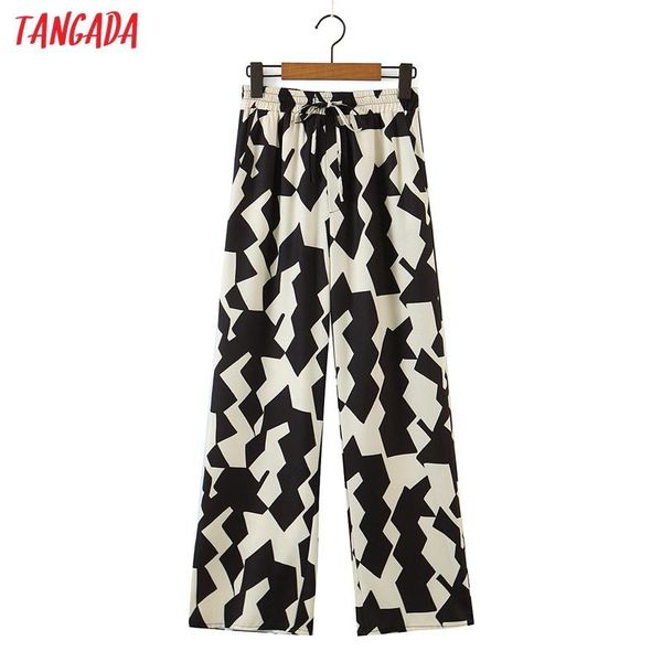 women's pants & capris tangada 2021 women print long trousers vintage style strethy waist lady pantalon sl65, Black;white
women's pants & capris tangada 2021 women print long trousers vintage style strethy waist lady pantalon sl65, Black;white