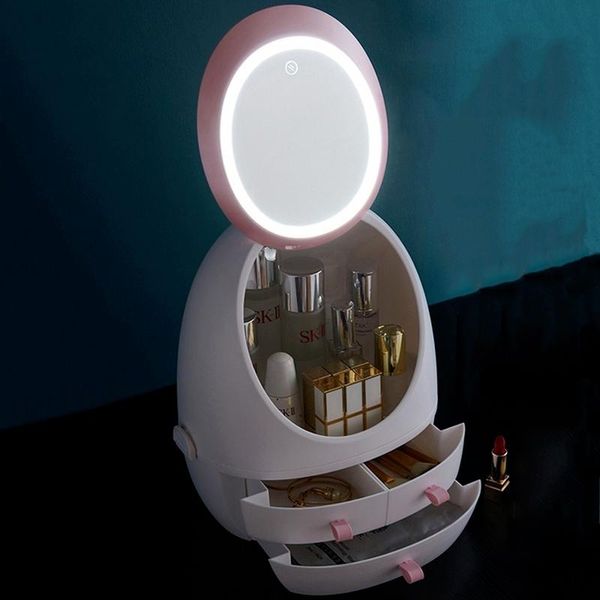 jewelry pouches, bags led light makeup organizer hd mirror cosmetic storage box protable creative beauty detachable desktop, Pink;blue
jewelry pouches, bags led light makeup organizer hd mirror cosmetic storage box protable creative beauty detachable desktop, Pink;blue