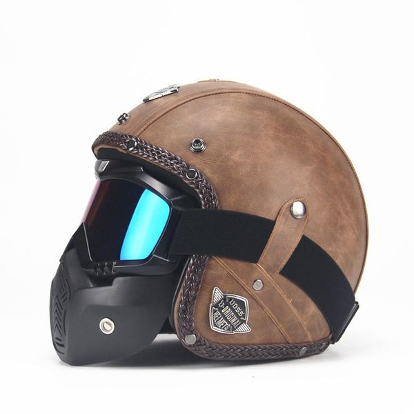open face 3/4 motorcycle helmet pu leather retro motorbike helm moto bike motocross helmets with for men women
open face 3/4 motorcycle helmet pu leather retro motorbike helm moto bike motocross helmets with for men women