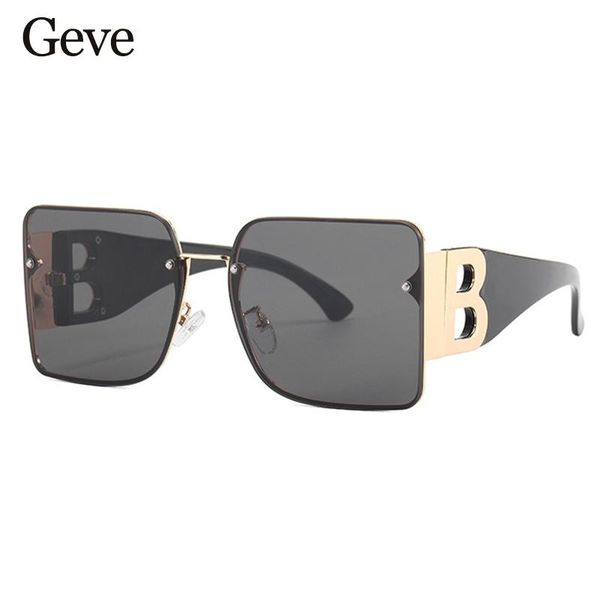 sunglasses oversized women big frame trends brand gradient square men's 2021 classic rimless shades, White;black
sunglasses oversized women big frame trends brand gradient square men's 2021 classic rimless shades, White;black