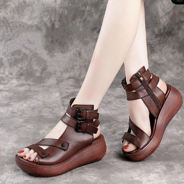 sandals fish mouth soft pu leather and cowhide summer roman shoes women platform heighten shoe wedges, Black
sandals fish mouth soft pu leather and cowhide summer roman shoes women platform heighten shoe wedges, Black