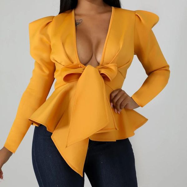 falbala long sleeve blouse women deep v neck solid lace-up ruffles plus size female 7 colors fashion shirts s-2xl women's blouses, White
falbala long sleeve blouse women deep v neck solid lace-up ruffles plus size female 7 colors fashion shirts s-2xl women's blouses, White