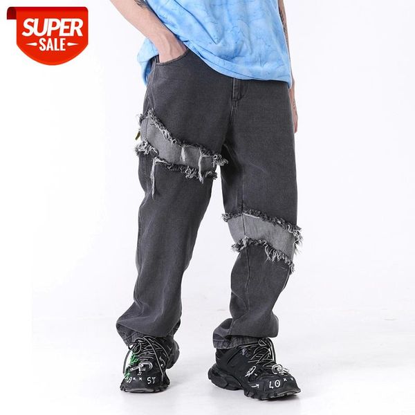 harajuku high street retro washed raw edge patchwork jeans pants men and women loose zipper fly hip hop denim trousers wide leg #xe2p, Blue
harajuku high street retro washed raw edge patchwork jeans pants men and women loose zipper fly hip hop denim trousers wide leg #xe2p, Blue