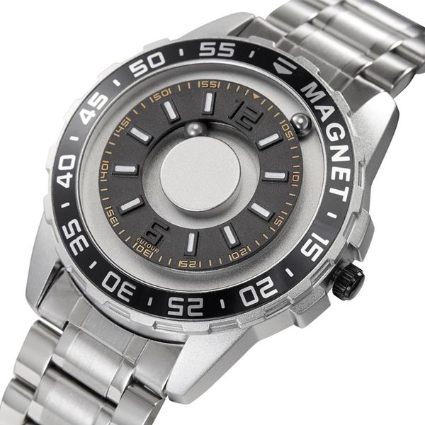 wristwatches eutour innovative magnetic metal magic ball watch men's high end fashion quartz simple stainless steel strap, Slivery;brown
wristwatches eutour innovative magnetic metal magic ball watch men's high end fashion quartz simple stainless steel strap, Slivery;brown