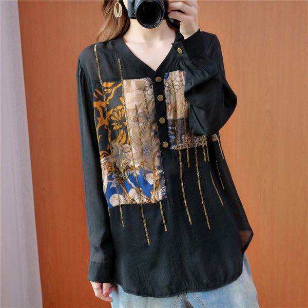 women long sleeve casual blouses shirts new arrival autumn vintage v-neck print loose comfortable ladies elegant s2245 210412, White
women long sleeve casual blouses shirts new arrival autumn vintage v-neck print loose comfortable ladies elegant s2245 210412, White