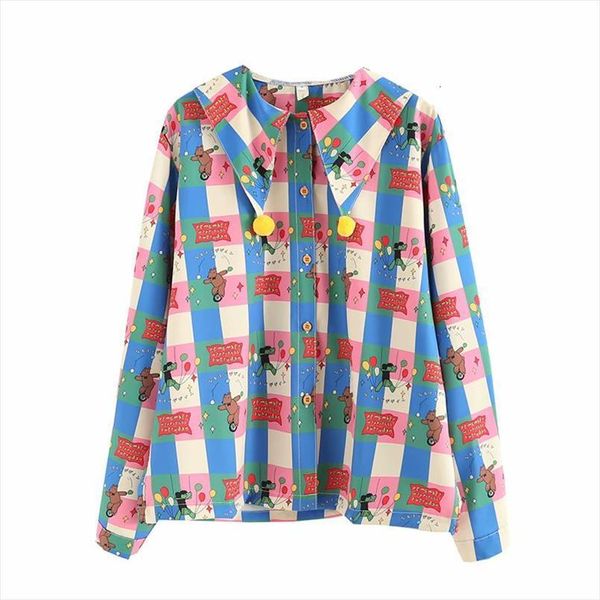 harajuku spring chiffon cartoon women blouses bears print long sleeve sailor collar loose shirt, White
harajuku spring chiffon cartoon women blouses bears print long sleeve sailor collar loose shirt, White