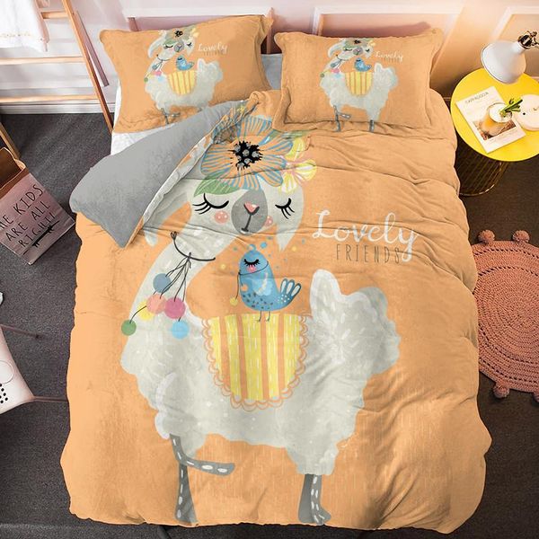 bedding sets lovely animal printed single king size set home decoration cute sheep duvet cover pillowcase drop