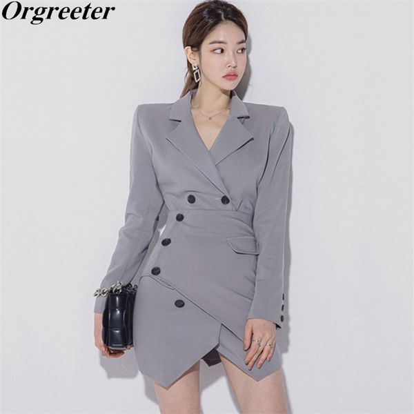 spring fall temperament gray suit sets double-breasted irregular blazer dress + oblique waist mini skirts two-piece set female 210602, Black;gray
spring fall temperament gray suit sets double-breasted irregular blazer dress + oblique waist mini skirts two-piece set female 210602, Black;gray