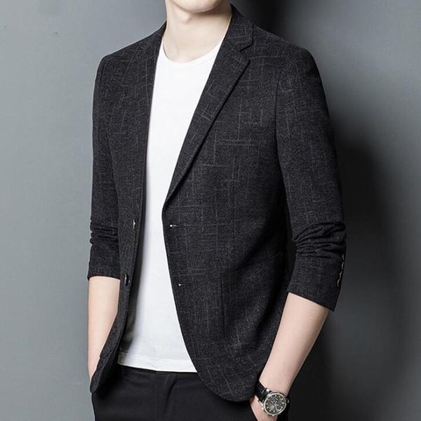 men's suits & blazers wool fabric blazer jacket youth grid suit slim fit coat business casual overcoat, White;black
men's suits & blazers wool fabric blazer jacket youth grid suit slim fit coat business casual overcoat, White;black