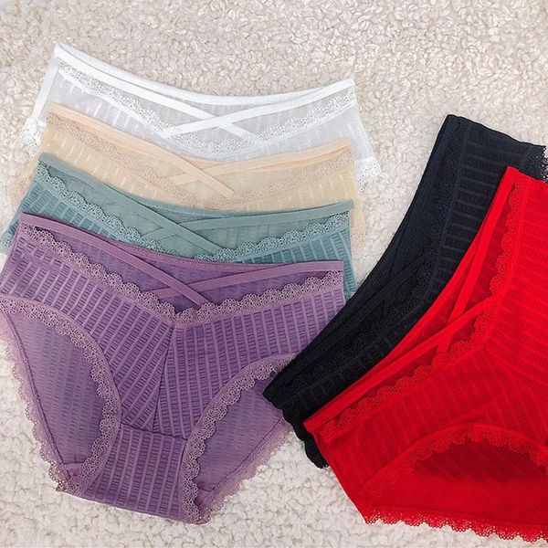 women's panties solid striped cotton underwear women lovely cross lace side seamless briefs breathable menstrual lingerie, Black;pink
women's panties solid striped cotton underwear women lovely cross lace side seamless briefs breathable menstrual lingerie, Black;pink