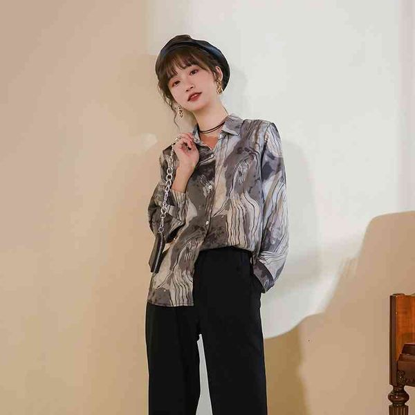 women's two piece pants ink wash painting aesthetic shirt vintage and blouse women long sleeve button up fall korean fashion l, White
women's two piece pants ink wash painting aesthetic shirt vintage and blouse women long sleeve button up fall korean fashion l, White