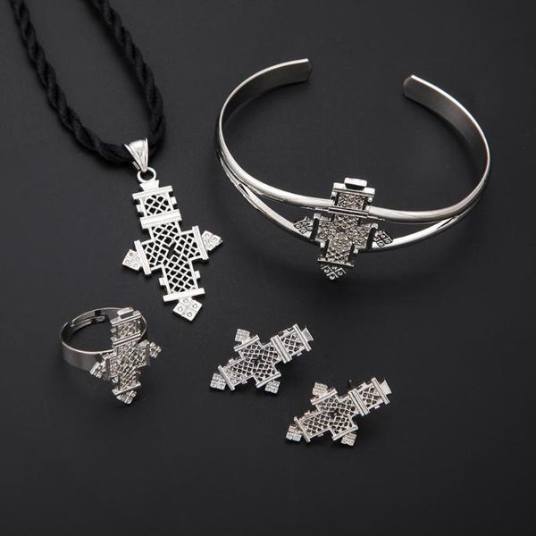 earrings & necklace ethiopian eritrea habesha cross jewelry sets for african women traditional holiday party, Silver
earrings & necklace ethiopian eritrea habesha cross jewelry sets for african women traditional holiday party, Silver