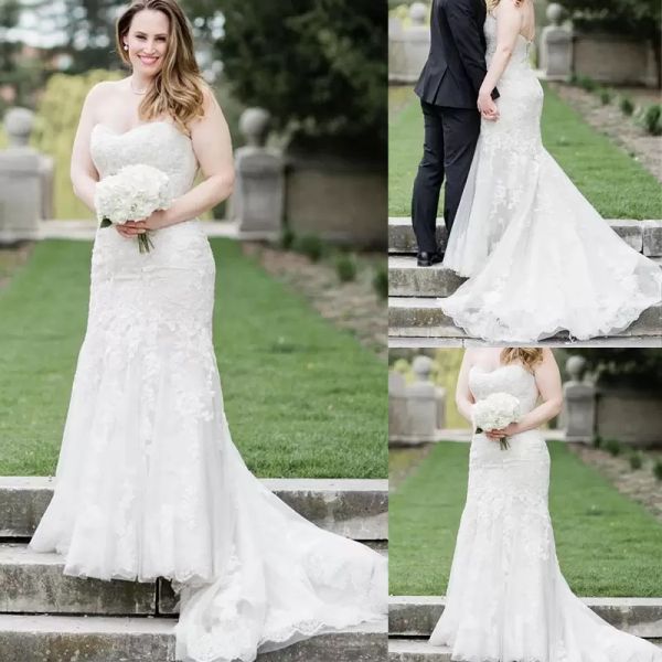 gorgeous mermaid wedding dresses bridal gown lace applique sweetheart neckline covered buttons sweep train vestidos de novia custom made 202, White
gorgeous mermaid wedding dresses bridal gown lace applique sweetheart neckline covered buttons sweep train vestidos de novia custom made 202, White