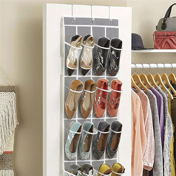 storage boxes & bins 24 pockets clear shoe rack hanger bag crystal over the door hanging organizador 64'' x 19'' #3s18
storage boxes & bins 24 pockets clear shoe rack hanger bag crystal over the door hanging organizador 64'' x 19'' #3s18