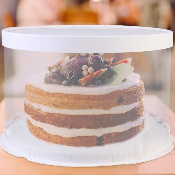 3pcs transparent cake box round gift wrap