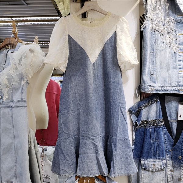 summer fashion temperament elegant blue lace denim dress female korean loose mermaid a-line dress16f1091 210510, Black;gray
summer fashion temperament elegant blue lace denim dress female korean loose mermaid a-line dress16f1091 210510, Black;gray