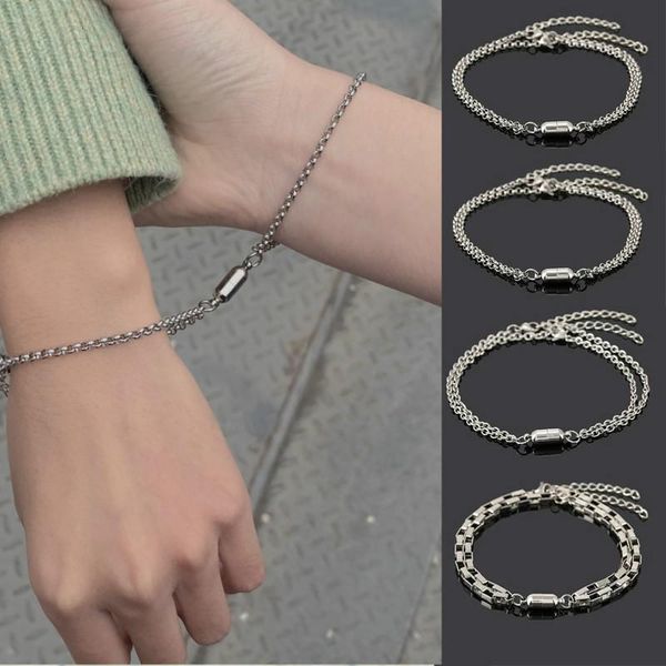 link, chain 2 stuks paar magneet trekken creatieve armband rvs vriendschap mannen vrouwen charm 2021 sieraden gift, Black
link, chain 2 stuks paar magneet trekken creatieve armband rvs vriendschap mannen vrouwen charm 2021 sieraden gift, Black