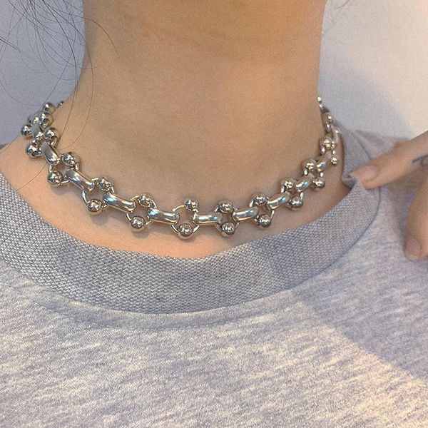 chains srcoi sweet cool punk bone stick shape chain choker necklace hip hop clavicle with balls for women men jewelry, Silver
chains srcoi sweet cool punk bone stick shape chain choker necklace hip hop clavicle with balls for women men jewelry, Silver