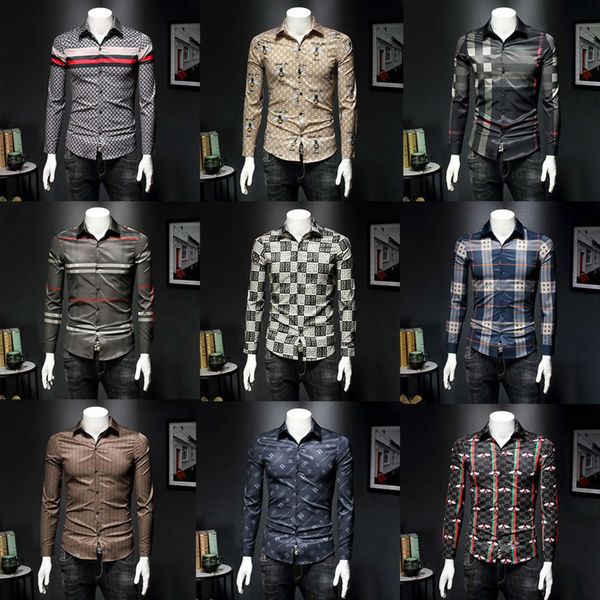 men's casual shirts inch autumn long sleeve masculine temperament printing thin fashion plaid shirt 7b8q, White;black
men's casual shirts inch autumn long sleeve masculine temperament printing thin fashion plaid shirt 7b8q, White;black