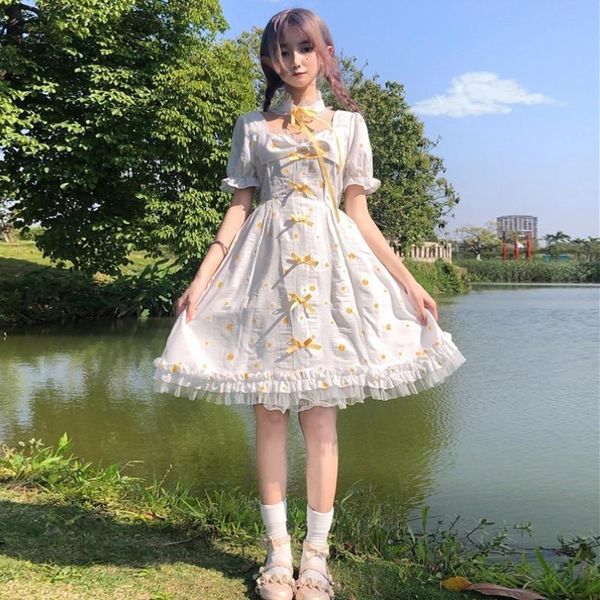 luxury casual dresses soft girl lolita sweet square neck bow daisy ruffle drs children's summer, Black;gray
luxury casual dresses soft girl lolita sweet square neck bow daisy ruffle drs children's summer, Black;gray