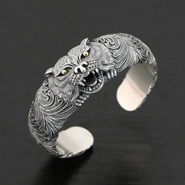 bangle style men's classic punk domineering tiger carved metal open bracelet bangles rock party biker jewelry, Black
bangle style men's classic punk domineering tiger carved metal open bracelet bangles rock party biker jewelry, Black